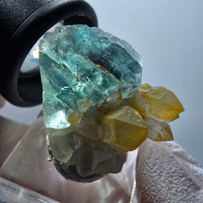 Cube de fluorite fantôme rare, spécimen de quartz d'Okorusu, Namibie 30*27*18mm #11877 