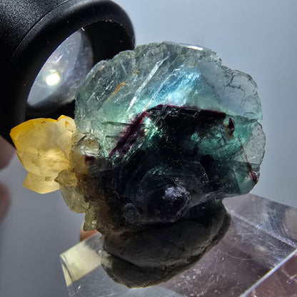 Cube de fluorite fantôme rare, spécimen de quartz d'Okorusu, Namibie 30*27*18mm #11877 