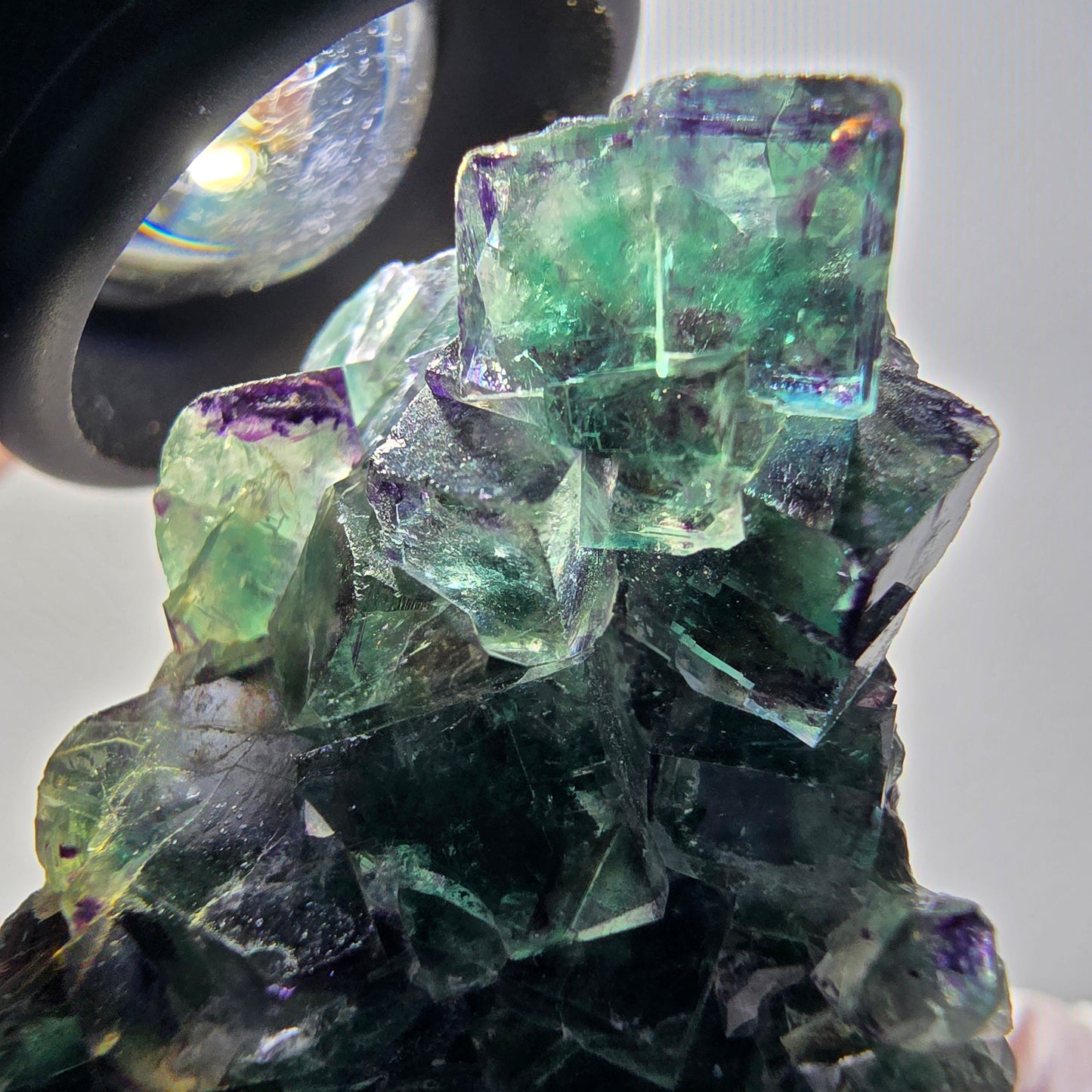 Rare spécimen de cube de fluorite fantôme, vert-violet, Okorusu, Namibie, 49*42*31 mm #11878 