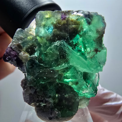Cube d'escalier en fluorite Phantom, parquet vert Okorusu, Namibie 39*36*27mm #11880 