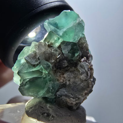 Rare spécimen de cube de fluorite fantôme, verte, Okorusu, Namibie, 31*29*21mm #11881 