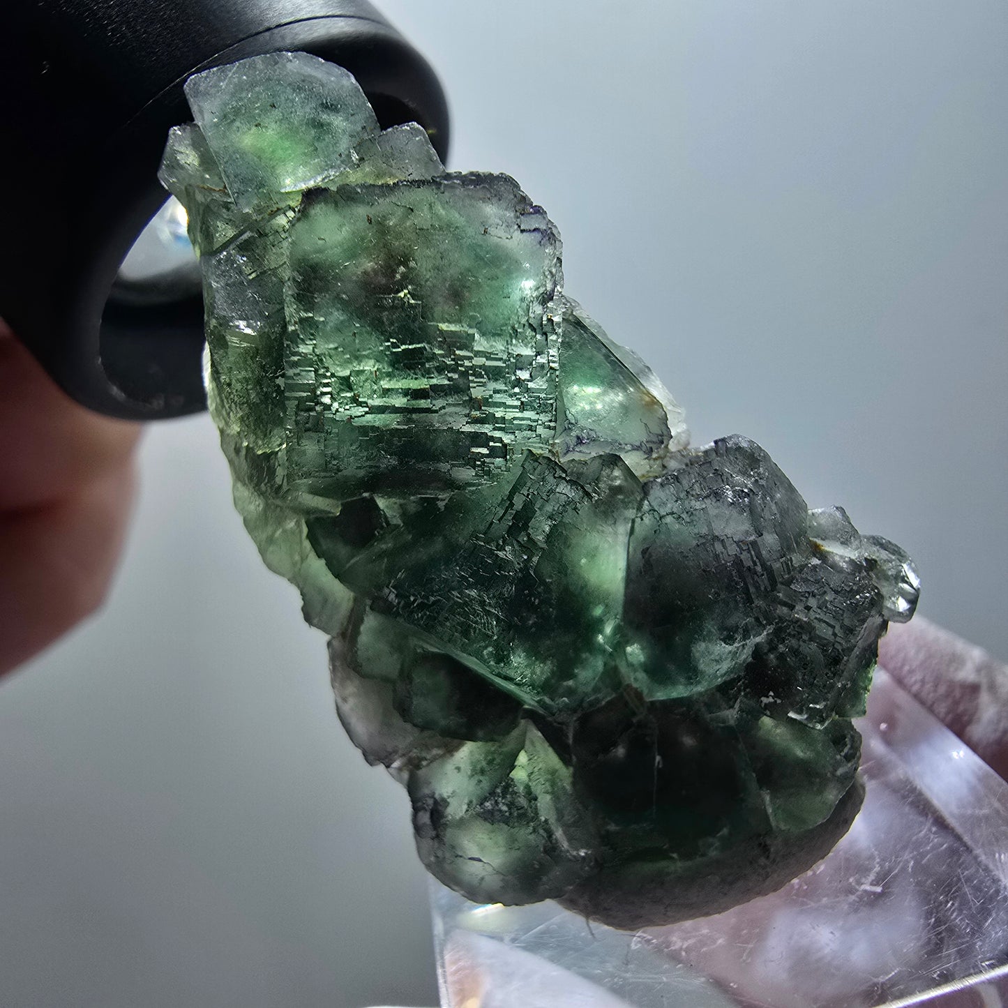 Phantom Fluorite Cube Step, green parqueted Okorusu, Namibia 44*25*14mm #11882 