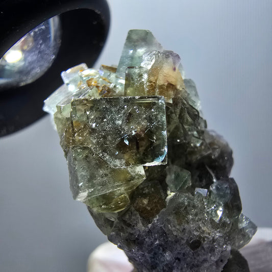 Rare spécimen de cube de fluorite fantôme, vert-violet, Okorusu, Namibie, 37*33*20 mm #11883