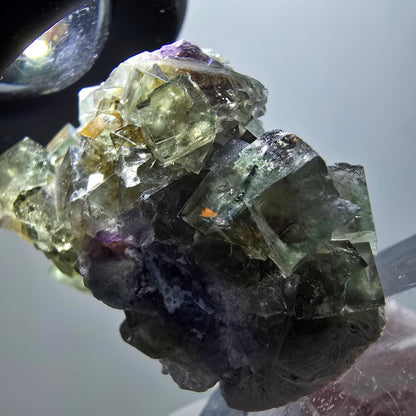 Rare phantom fluorite cube specimen, green-purple, Okorusu, Namibia, 37*33*20mm #11883 