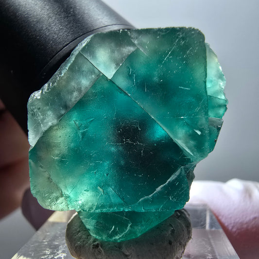 Phantom Fluorite Cube Step, green parqueted Okorusu, Namibia 33*29*16mm #11885 