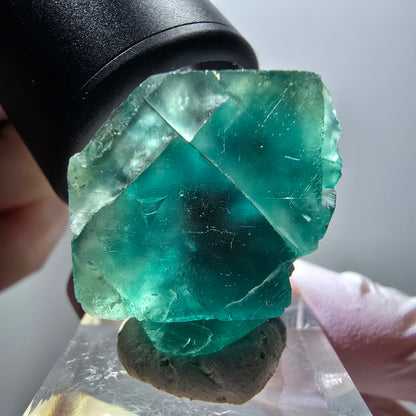 Phantom Fluorite Cube Step, green parqueted Okorusu, Namibia 33*29*16mm #11885 