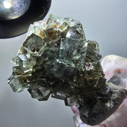 Rare phantom fluorite cube specimen, green-purple, Okorusu, Namibia, 37*34*22mm #11886 