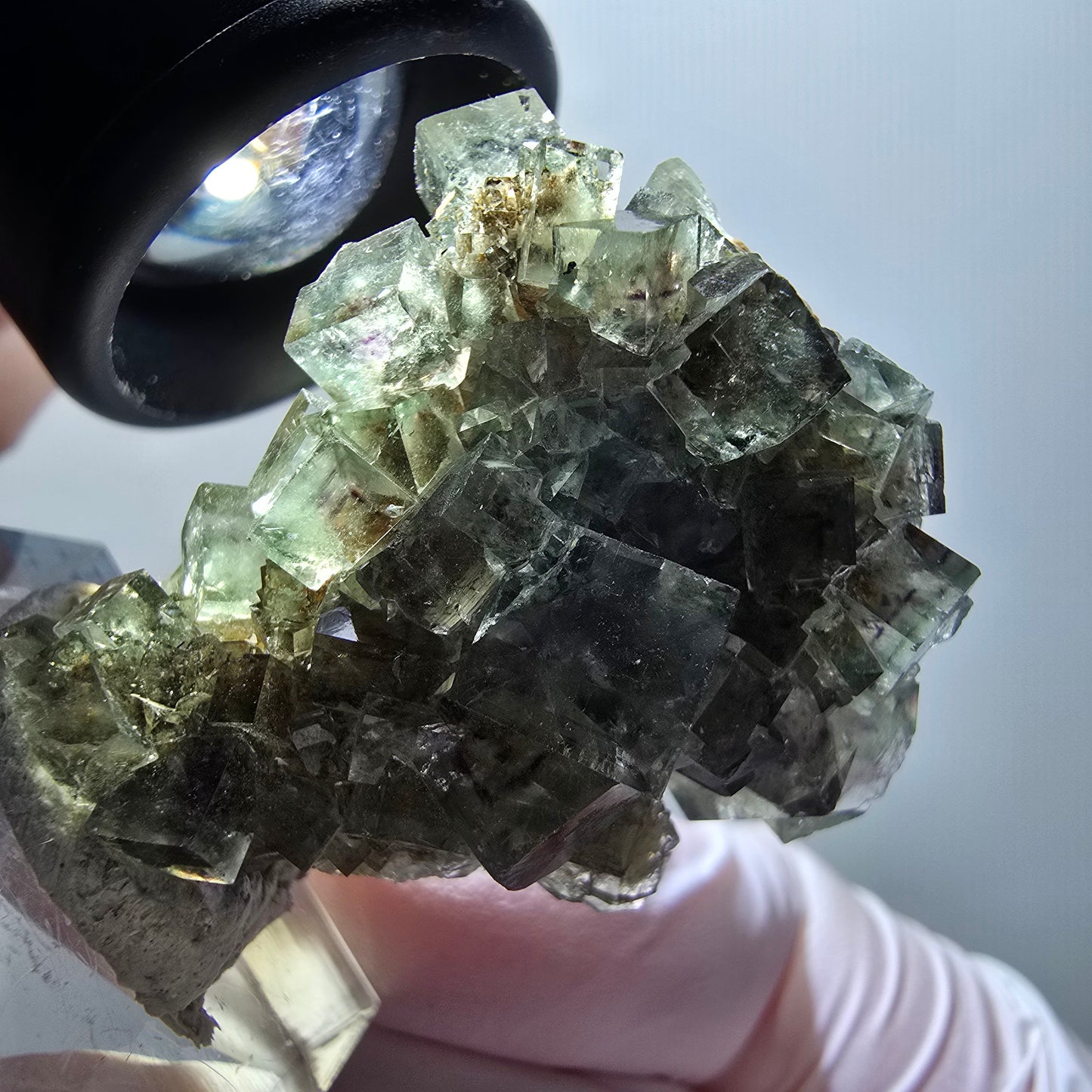Rare phantom fluorite cube specimen, green-purple, Okorusu, Namibia, 37*34*22mm #11886 