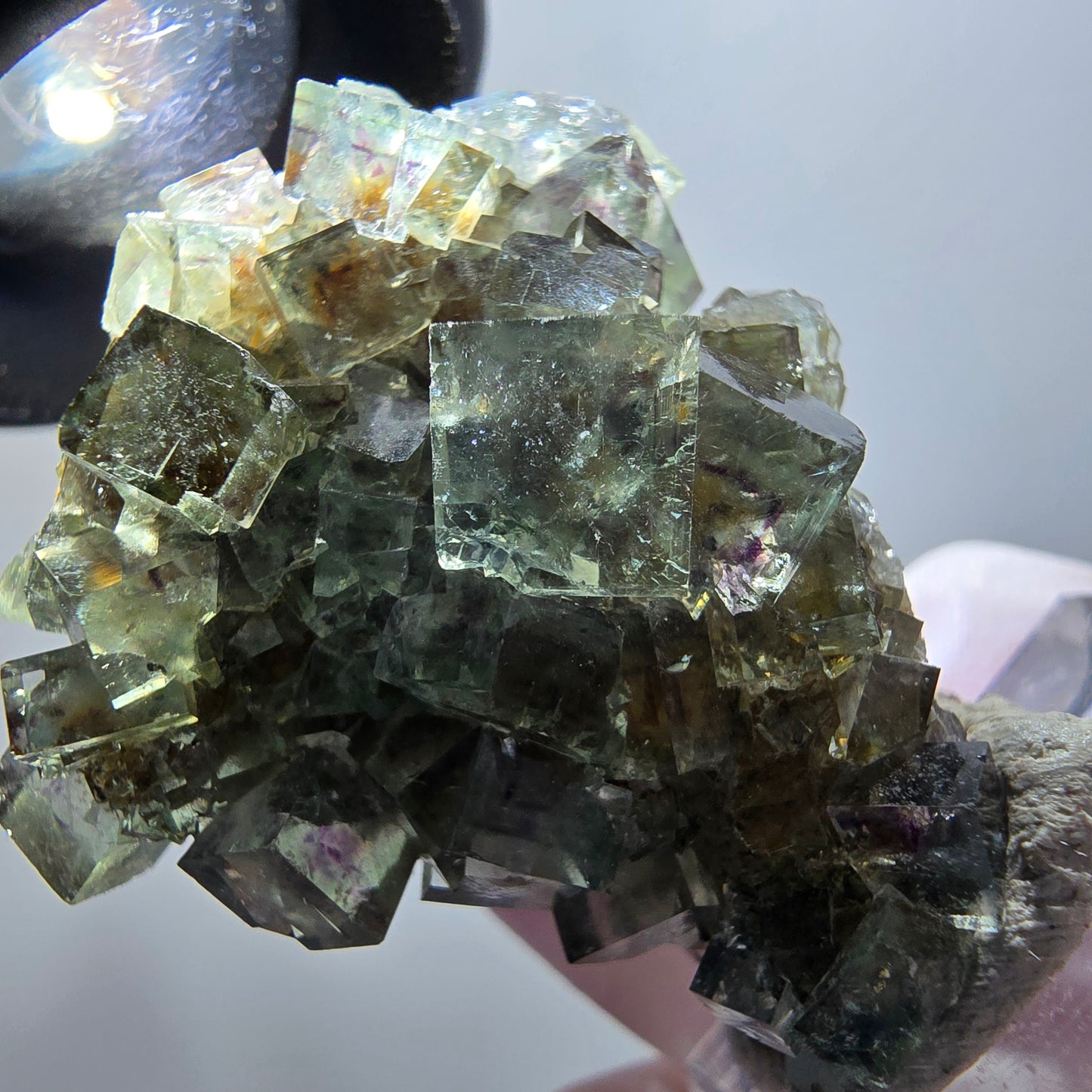 Rare phantom fluorite cube specimen, green-purple, Okorusu, Namibia, 37*34*22mm #11886 