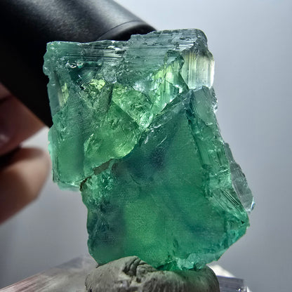 Cube de fluorite Phantom Step, parquet vert Okorusu, Namibie 34*27*18mm #11889 