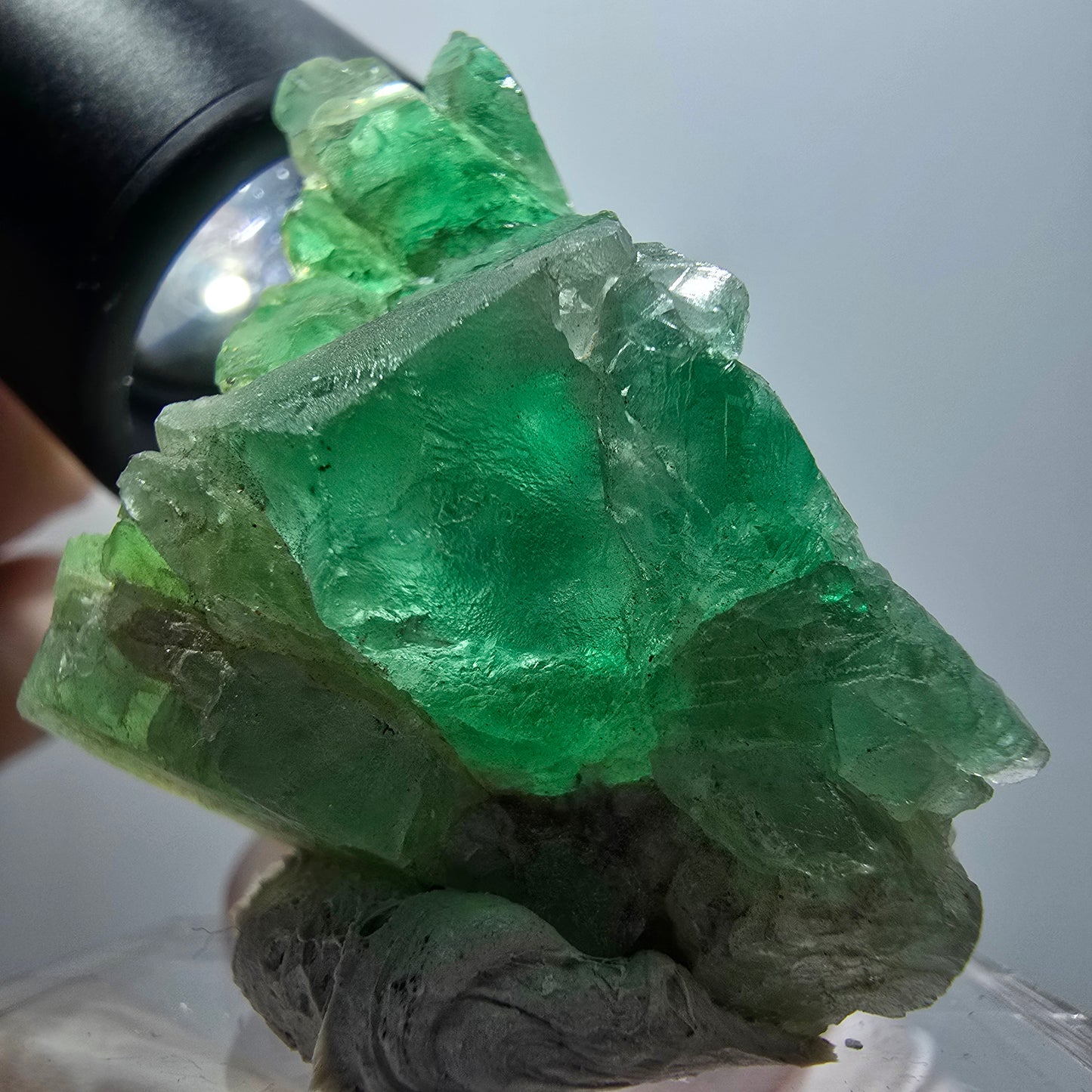 Rare phantom fluorite cube specimen, green, Okorusu, Namibia, 47*33*30mm #11890 
