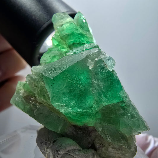 Rare phantom fluorite cube specimen, green, Okorusu, Namibia, 47*33*30mm #11890 