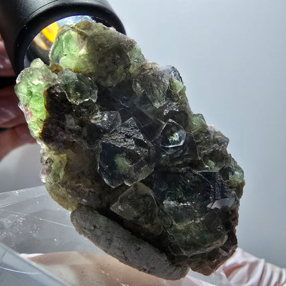 Cube de fluorite fantôme rare, spécimen de quartz d'Okorusu, Namibie, 54*33*21 mm, n° 11891 