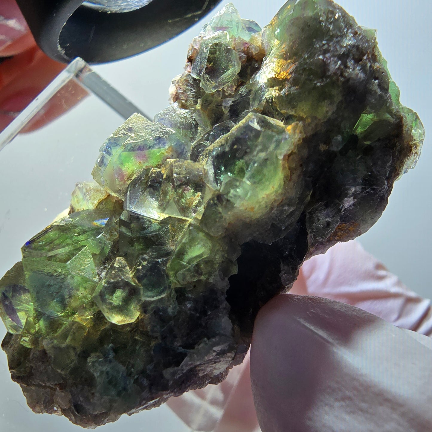 Cube de fluorite fantôme rare, spécimen de quartz d'Okorusu, Namibie, 54*33*21 mm, n° 11891 