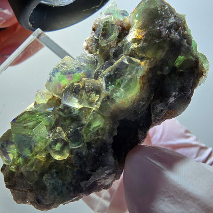 Cube de fluorite fantôme rare, spécimen de quartz d'Okorusu, Namibie, 54*33*21 mm, n° 11891 