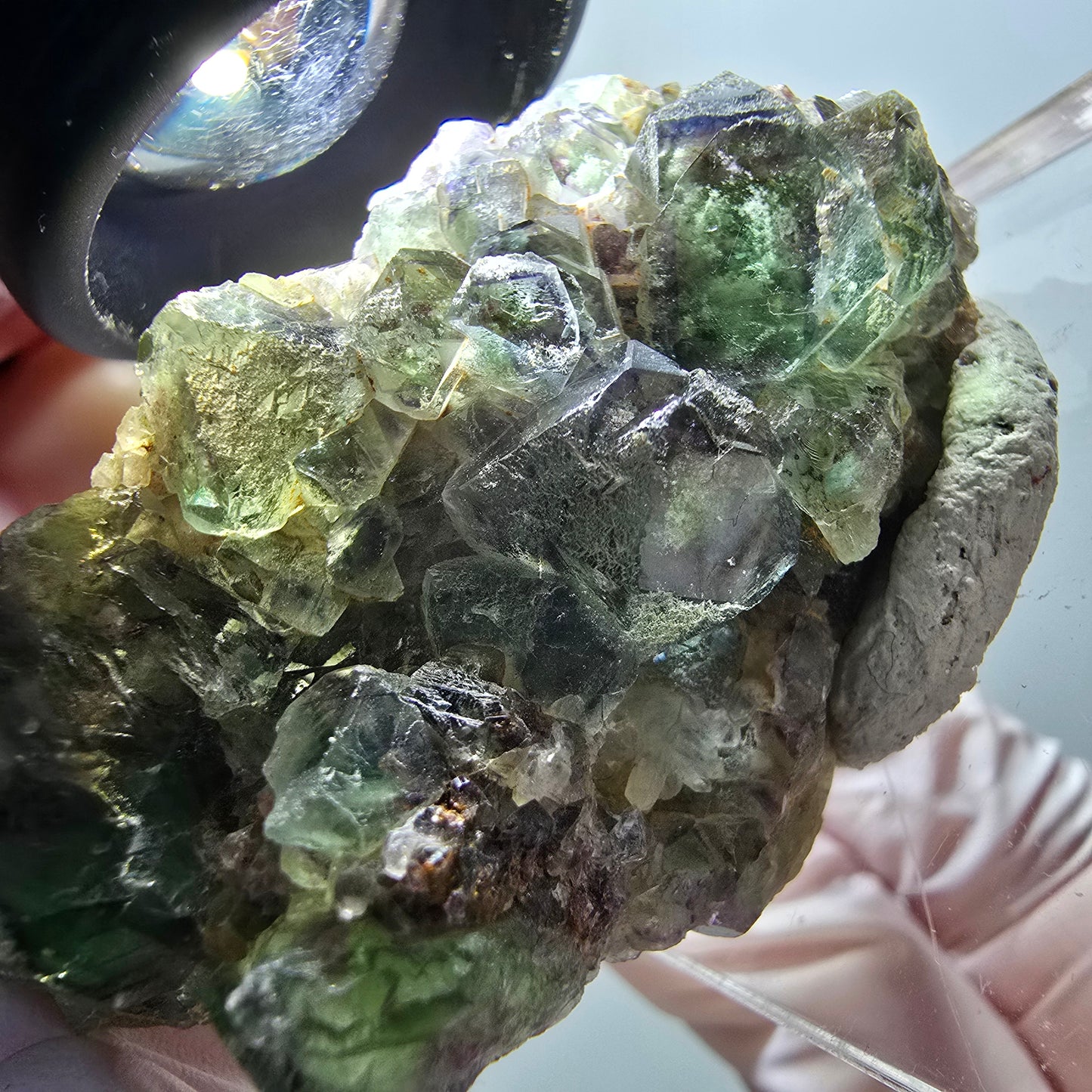 Cube de fluorite fantôme rare, spécimen de quartz d'Okorusu, Namibie, 54*33*21 mm, n° 11891 