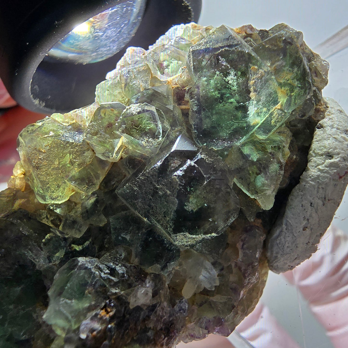 Cube de fluorite fantôme rare, spécimen de quartz d'Okorusu, Namibie, 54*33*21 mm, n° 11891 