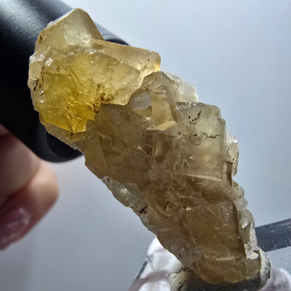 Rare phantom fluorite cube specimen, yellow, Okorusu, Namibia, 43*19*16mm #11892 