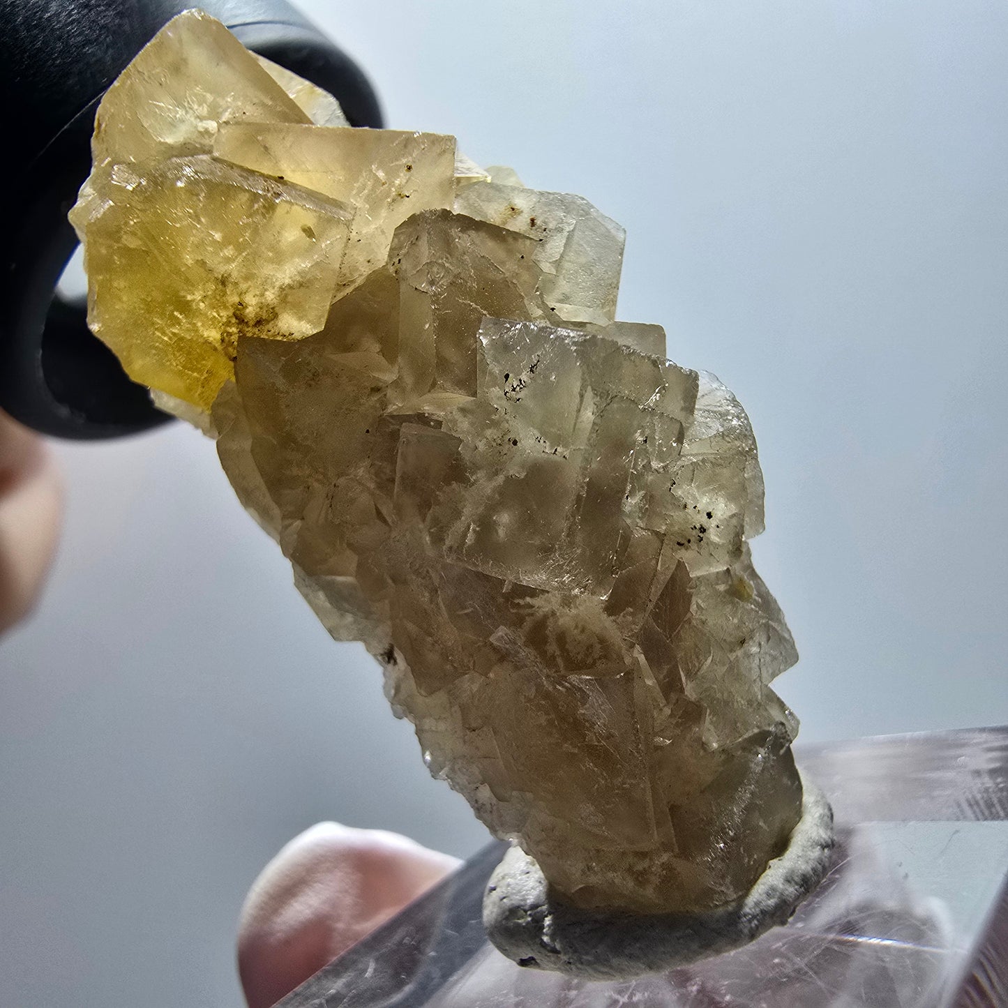 Rare phantom fluorite cube specimen, yellow, Okorusu, Namibia, 43*19*16mm #11892 