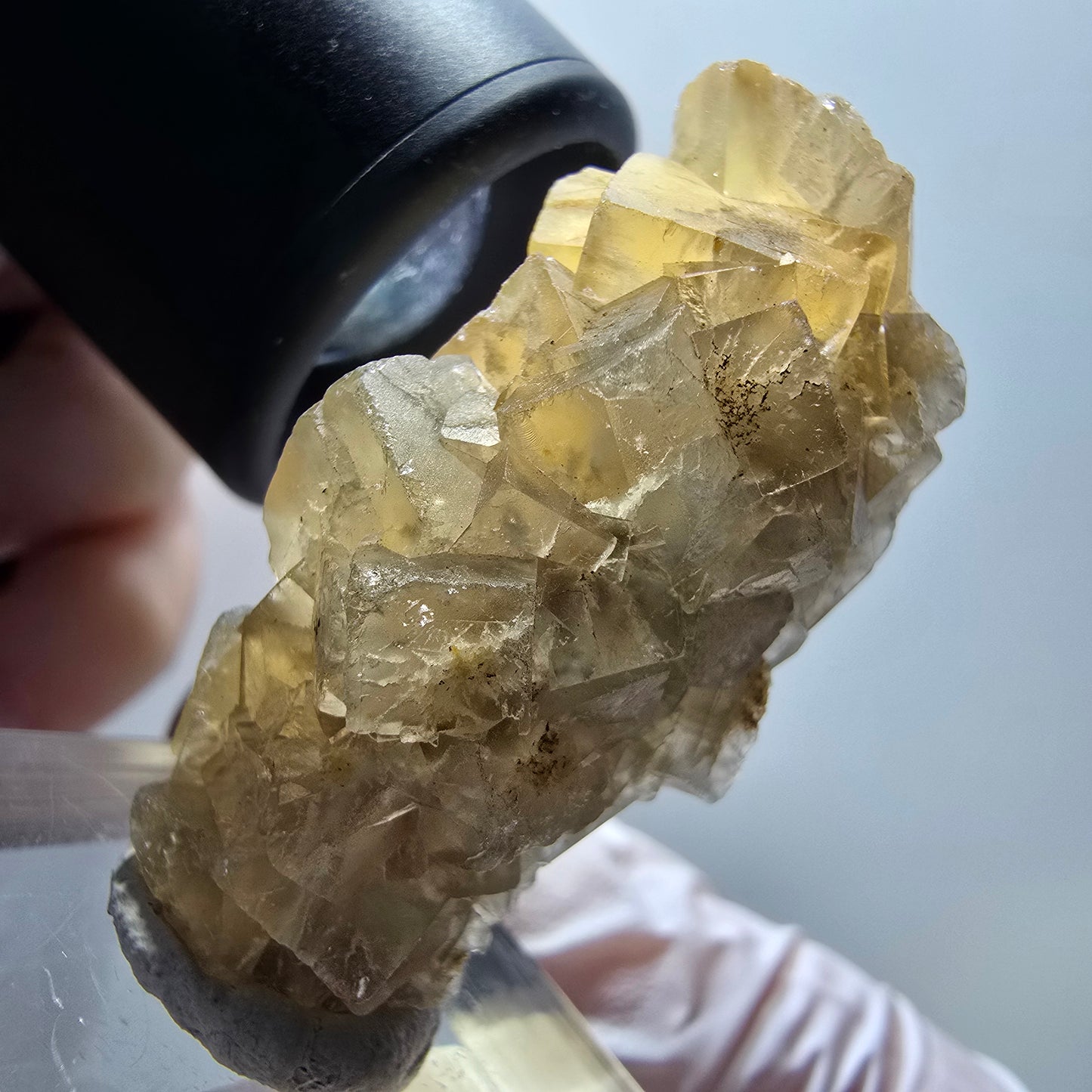 Rare phantom fluorite cube specimen, yellow, Okorusu, Namibia, 43*19*16mm #11892 