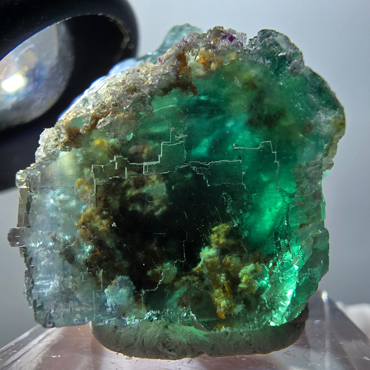 Phantom Fluorite Cube Step, green parqueted Okorusu, Namibia 33*31*27mm #11893 