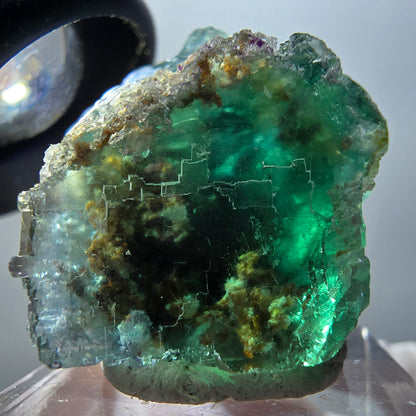 Phantom Fluorite Cube Step, green parqueted Okorusu, Namibia 33*31*27mm #11893 