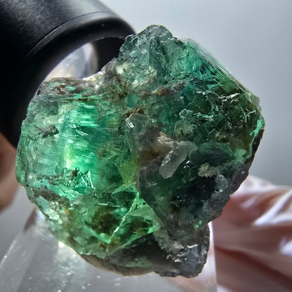 Phantom Fluorite Cube Step, green parqueted Okorusu, Namibia 33*31*27mm #11893 