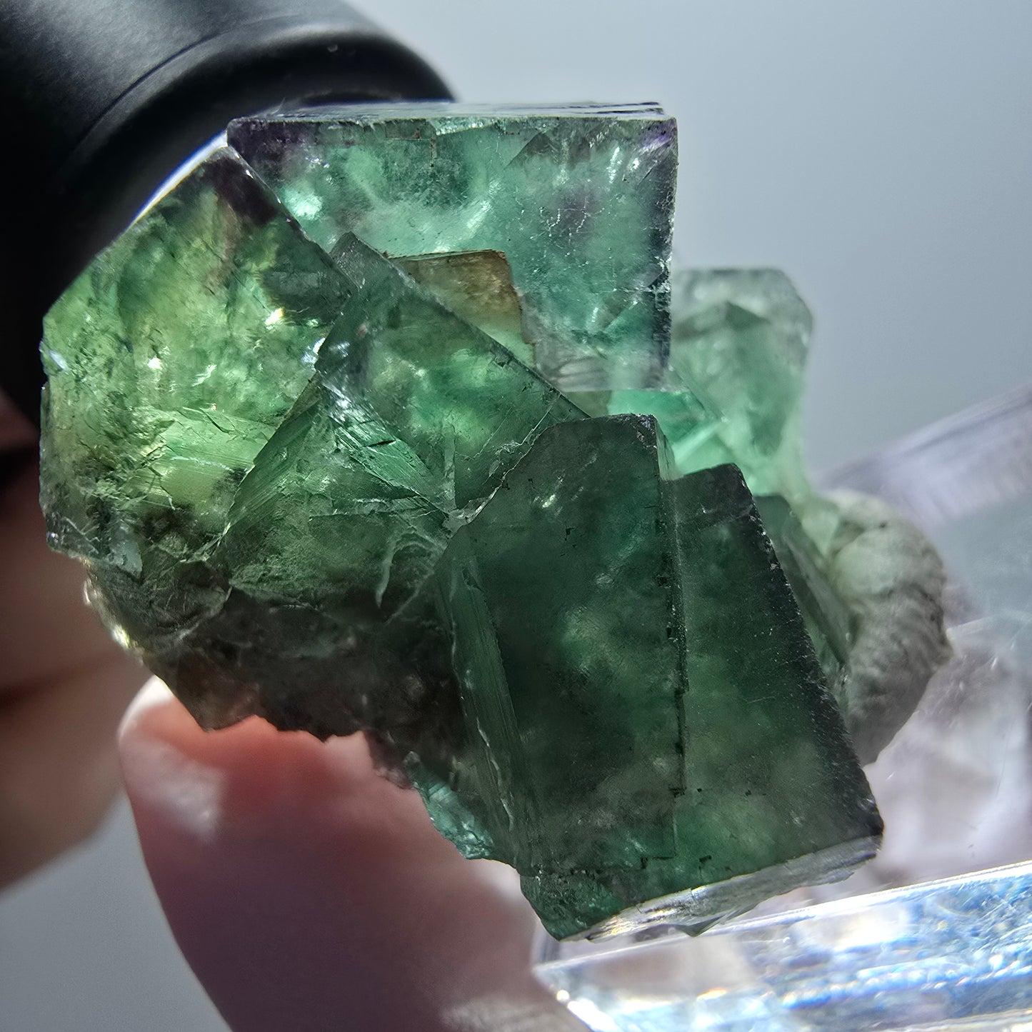 Rare phantom fluorite cube specimen, green-purple, Okorusu, Namibia, 35*35*21mm #11894 