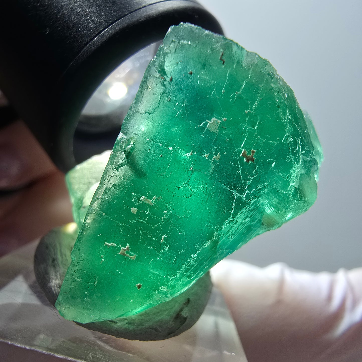 Phantom Fluorite Cube Step, green parqueted Okorusu, Namibia 35*33*29mm #11895 