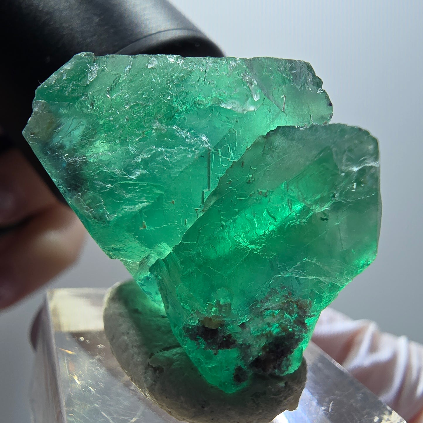 Phantom Fluorite Cube Step, green parqueted Okorusu, Namibia 35*33*29mm #11895 