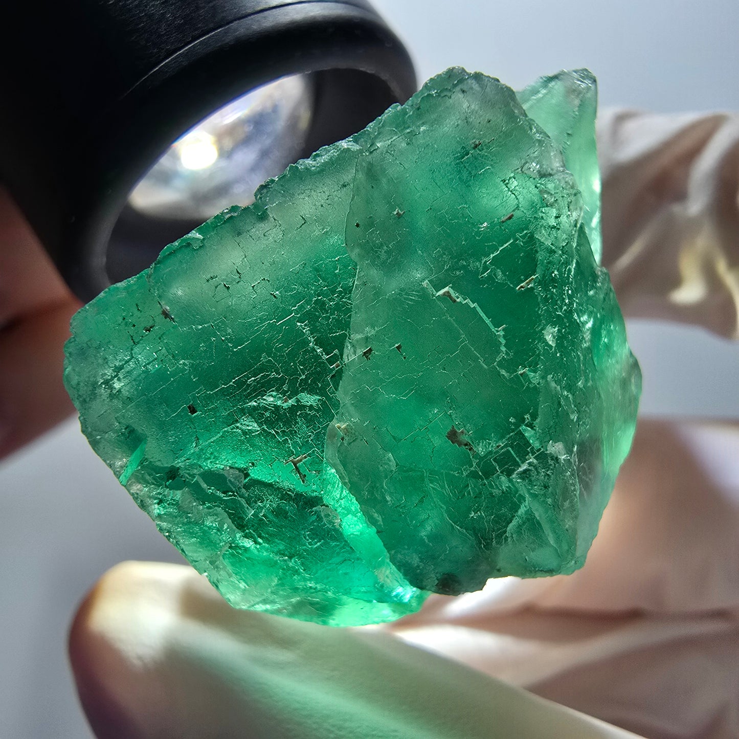 Phantom Fluorite Cube Step, green parqueted Okorusu, Namibia 35*33*29mm #11895 