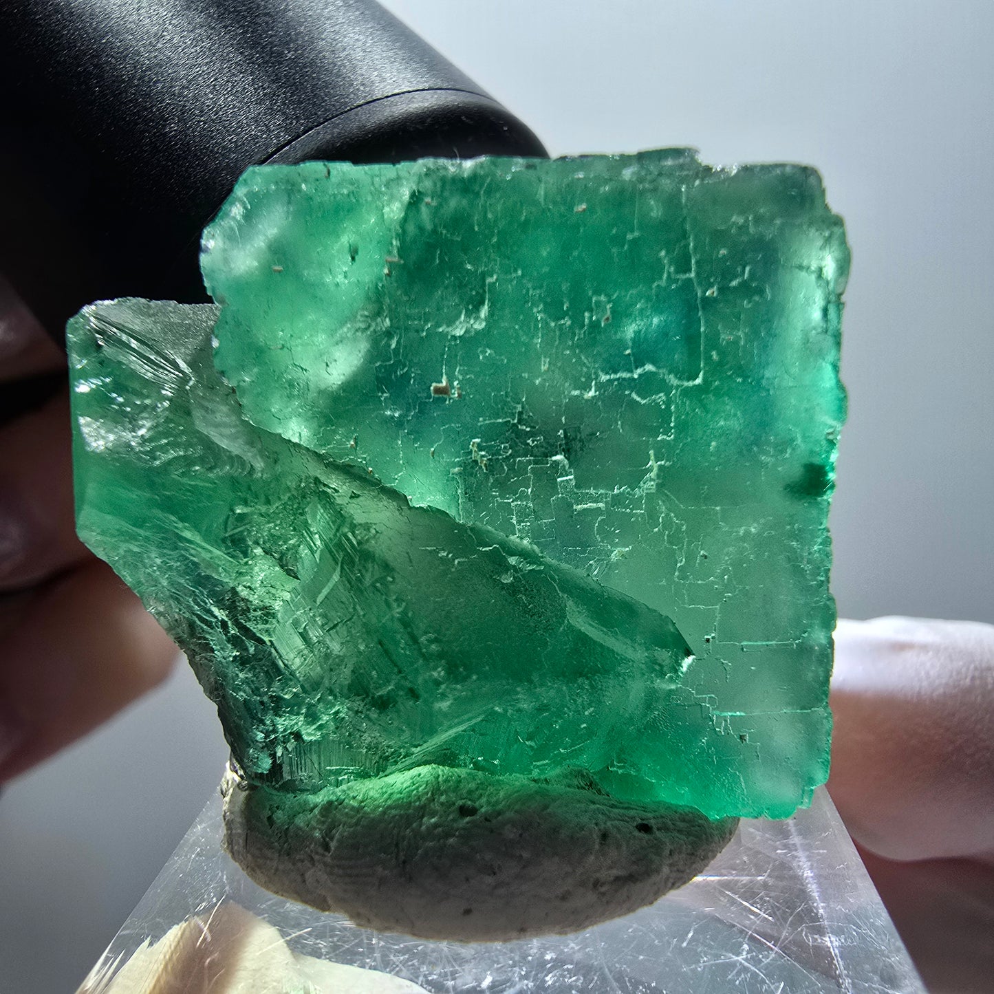 Phantom Fluorite Cube Step, green parqueted Okorusu, Namibia 35*33*29mm #11895 