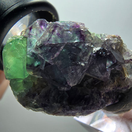 Rare phantom fluorite cube specimen, green-purple, Okorusu, Namibia, 35*22*17mm #11897 