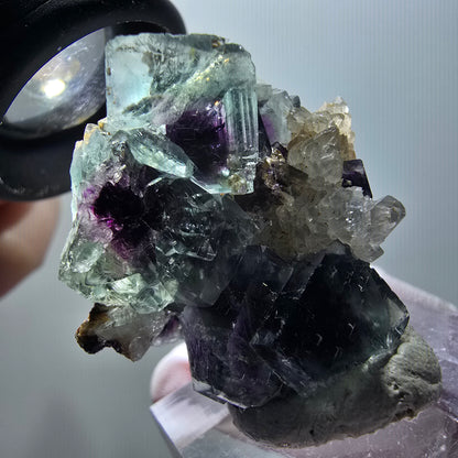 Rare phantom fluorite cube specimen, green-purple, Okorusu, Namibia, 33*30*17mm #11898 