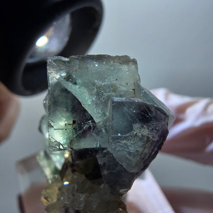 Rare phantom fluorite cube specimen, green-purple, Okorusu, Namibia, 33*30*17mm #11898 