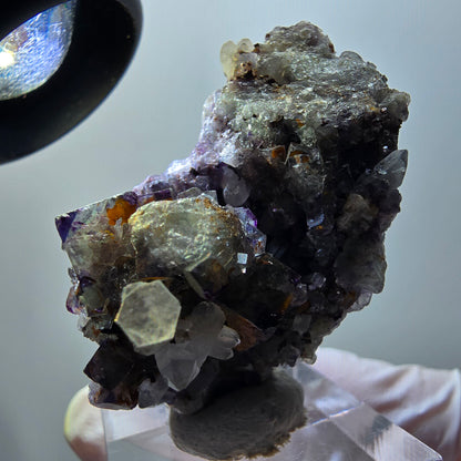Cube de fluorite fantôme rare, spécimen de quartz d'Okorusu, Namibie 45*29*24mm #11900 