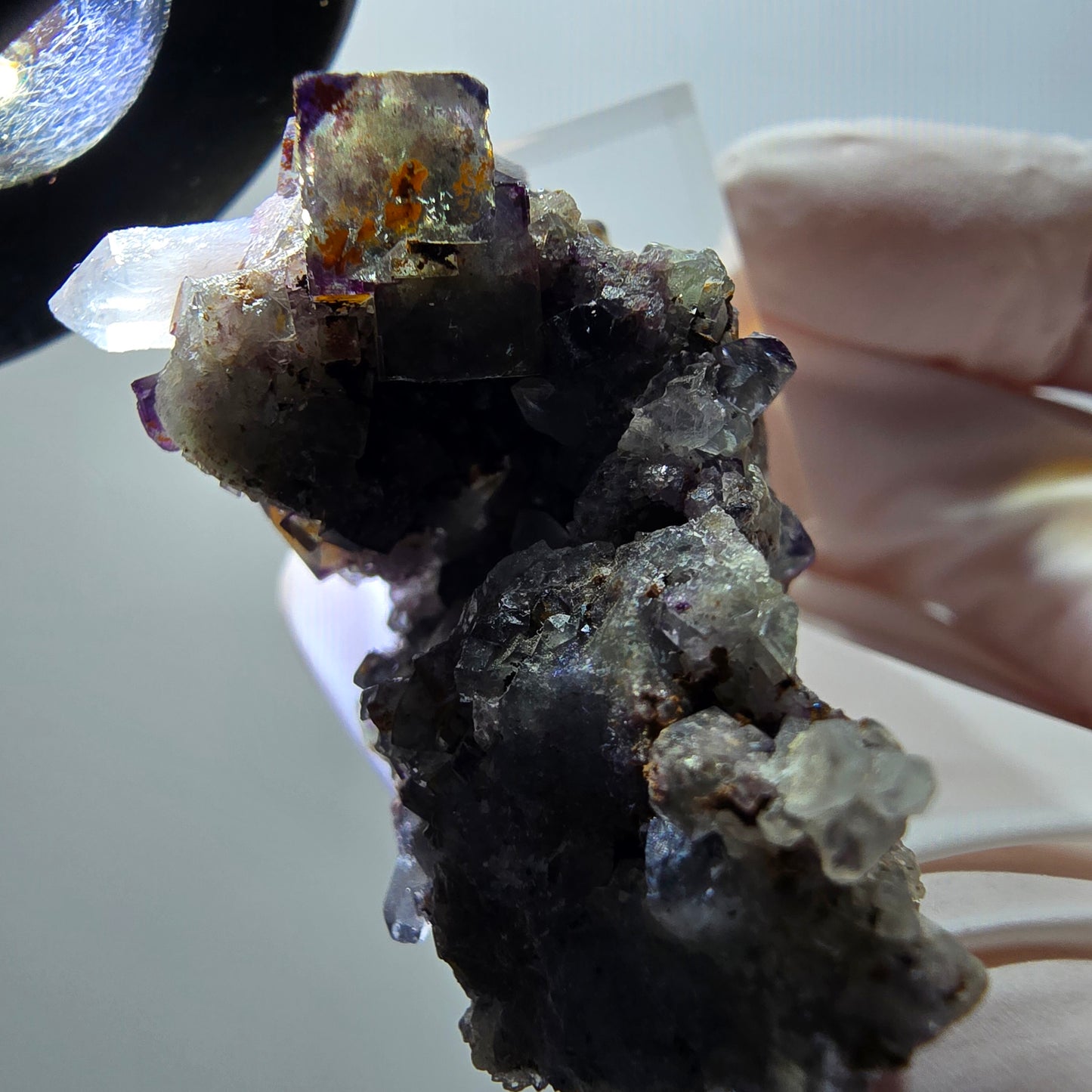 Cube de fluorite fantôme rare, spécimen de quartz d'Okorusu, Namibie 45*29*24mm #11900 