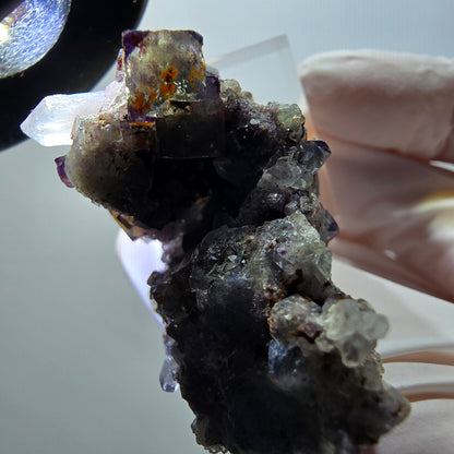Cube de fluorite fantôme rare, spécimen de quartz d'Okorusu, Namibie 45*29*24mm #11900 