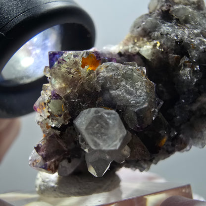 Cube de fluorite fantôme rare, spécimen de quartz d'Okorusu, Namibie 45*29*24mm #11900 