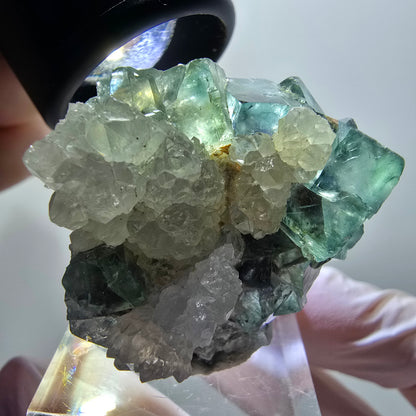 Cube de fluorite fantôme rare, spécimen de quartz d'Okorusu, Namibie 37*33*26mm #11901 