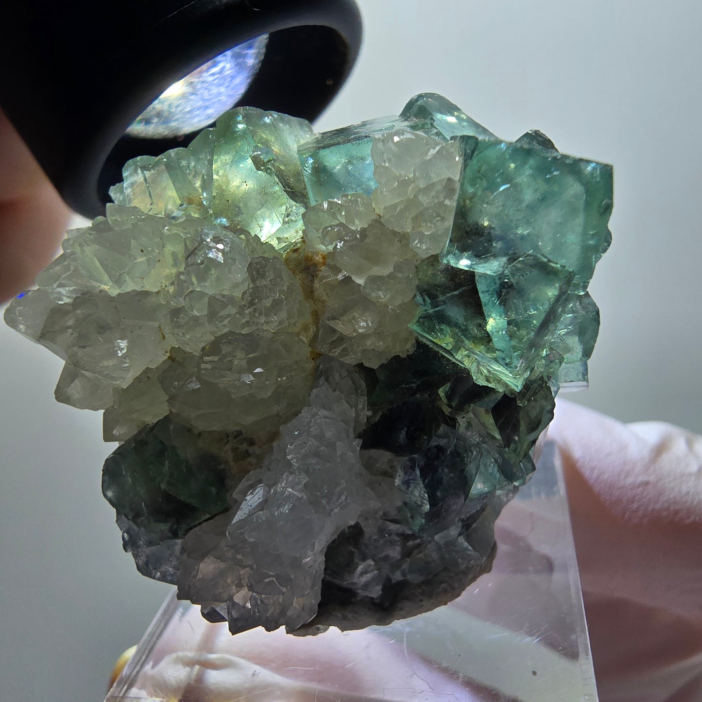 Cube de fluorite fantôme rare, spécimen de quartz d'Okorusu, Namibie 37*33*26mm #11901 
