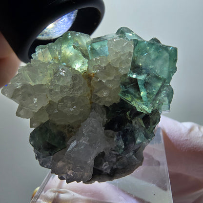 Cube de fluorite fantôme rare, spécimen de quartz d'Okorusu, Namibie 37*33*26mm #11901 