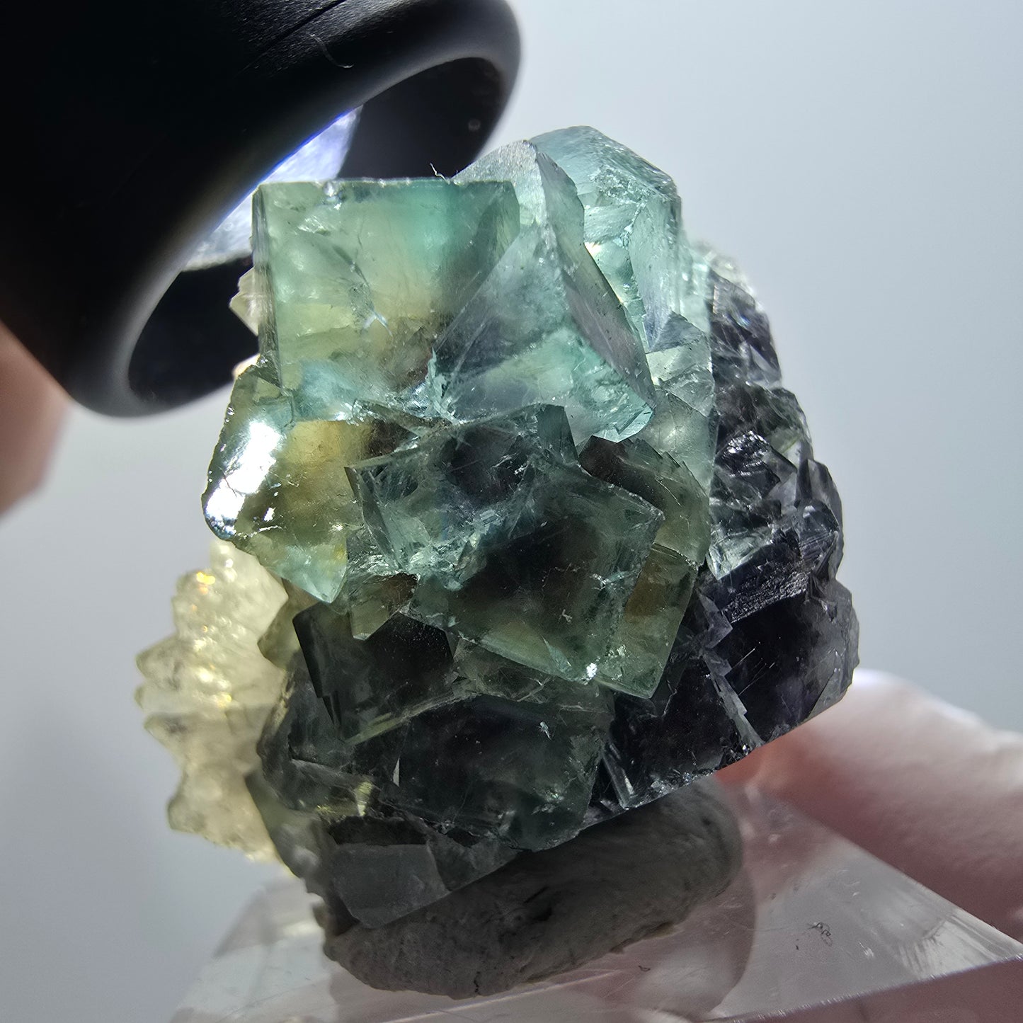 Cube de fluorite fantôme rare, spécimen de quartz d'Okorusu, Namibie 37*33*26mm #11901 