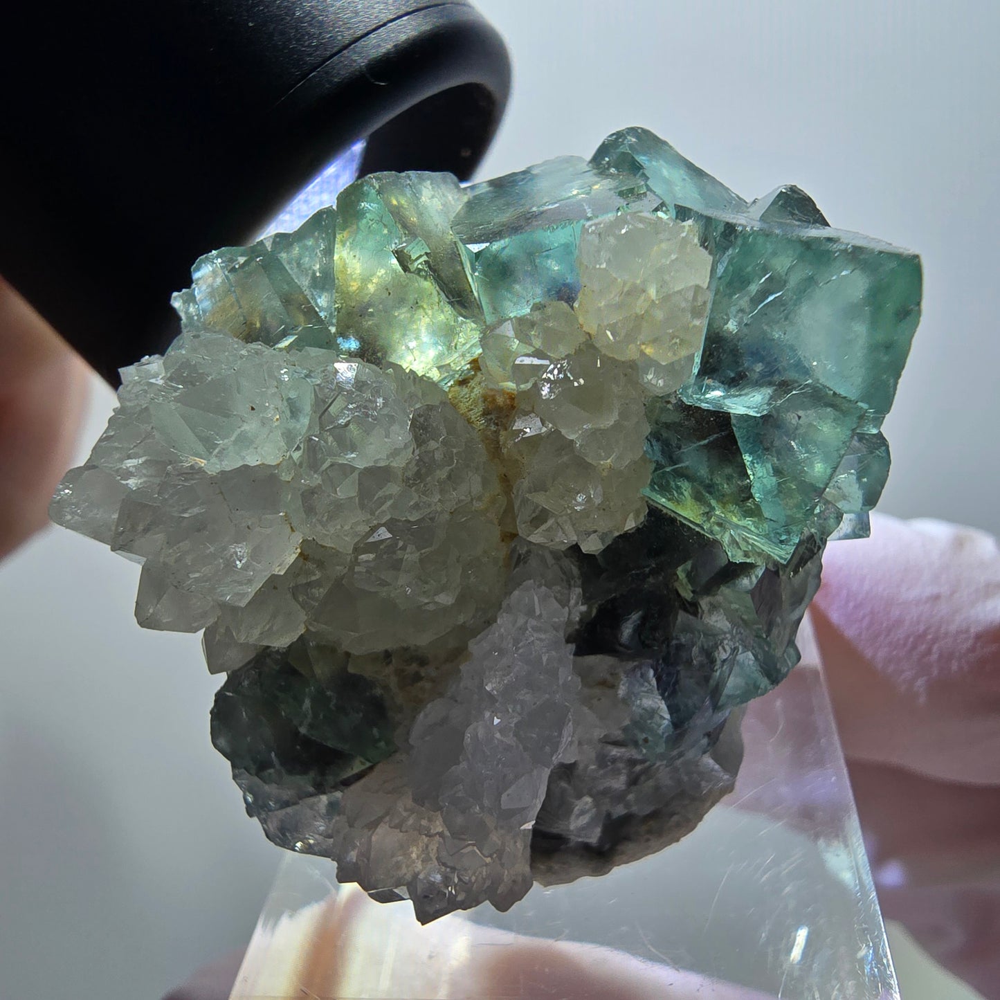 Cube de fluorite fantôme rare, spécimen de quartz d'Okorusu, Namibie 37*33*26mm #11901 