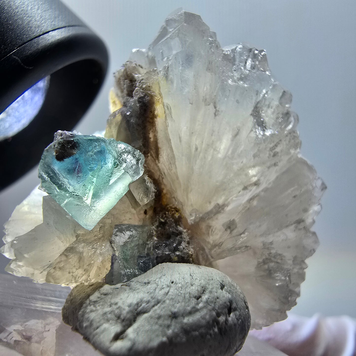 Cube de fluorite fantôme rare, spécimen de quartz d'Okorusu, Namibie 33*30*21mm #11902 