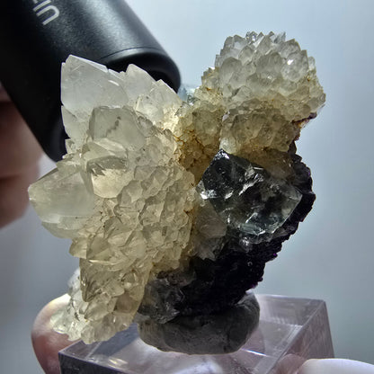 Cube de fluorite fantôme rare, spécimen de quartz d'Okorusu, Namibie, 52 x 32 x 27 mm, n° 11903 