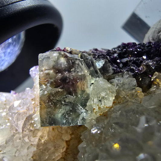 Cube de fluorite fantôme rare, spécimen de quartz d'Okorusu, Namibie, 52 x 32 x 27 mm, n° 11903