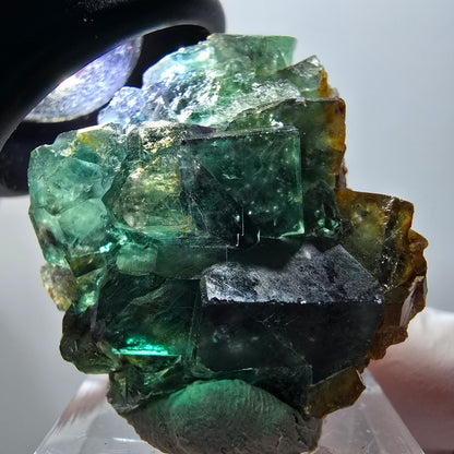 Rare phantom fluorite cube specimen, green-purple, Okorusu, Namibia, 34*33*17mm #11904 