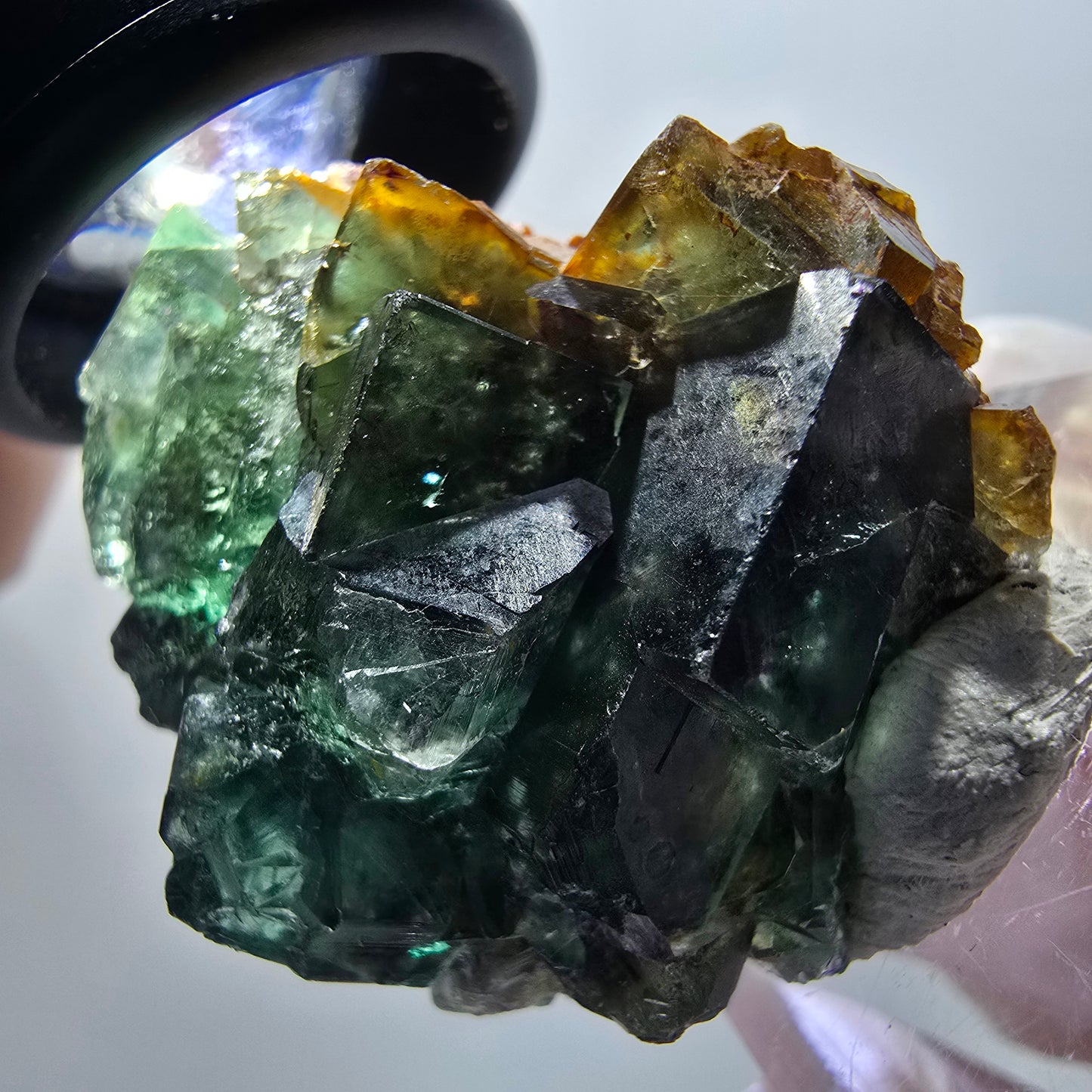 Rare phantom fluorite cube specimen, green-purple, Okorusu, Namibia, 34*33*17mm #11904 