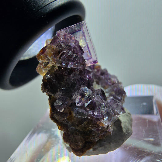 Rare phantom fluorite cube specimen, green-purple, Okorusu, Namibia, 21*20*11mm #11905 